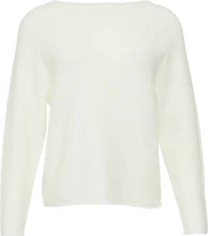 Strickpullover mit U-Boot-Ausschnitt und Rollsaum