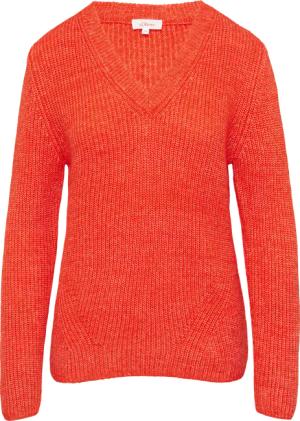 Strickpullover mit V-Ausschnitt und Rippblende