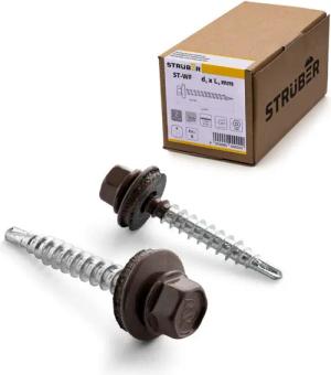 STRÜBER Schrauben- und Dübel-Set Trapezblechschrauben - Selbstbohrende Bohrschrauben mit Dichtscheibe, (250 St)