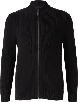 Struktur-Strickjacke mit Eingrifftaschen und Reißverschluss