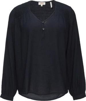 Strukturierte Bluse aus Viskosemix mit Smok Details