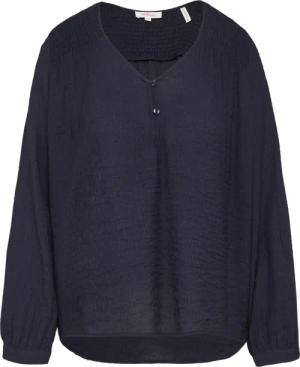 Strukturierte Bluse aus Viskosemix mit Smok-Details