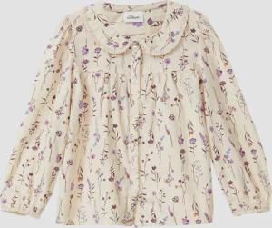 Strukturierte Bluse im A-Shape mit Bubikragen und Spitze