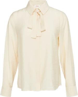 Strukturierte Bluse mit abnehmbarer Schluppe