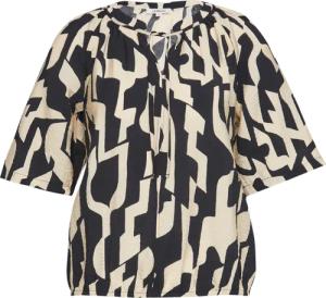 Strukturierte Bluse mit Halbarm im O-Shape