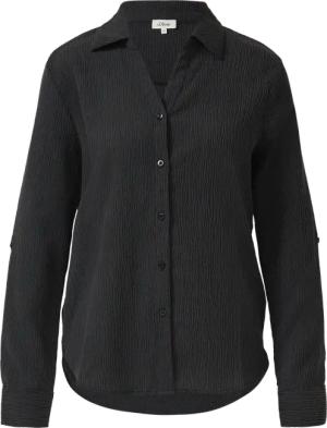 Strukturierte Hemdbluse mit Turn-up