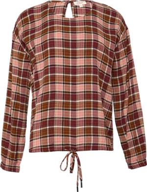 Strukturierte Karo-Bluse aus Viskosemix