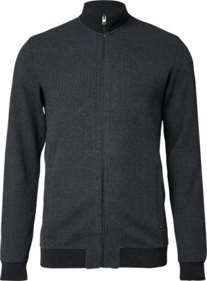 Strukturierte Sweatshirtjacke mit Stehkragen