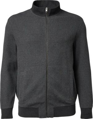 Strukturierte Sweatshirtjacke mit Stehkragen