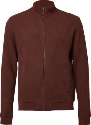 Strukturierte Sweatshirtjacke mit Stehkragen