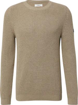 Strukturierter Baumwoll-Pullover mit Label-Patch