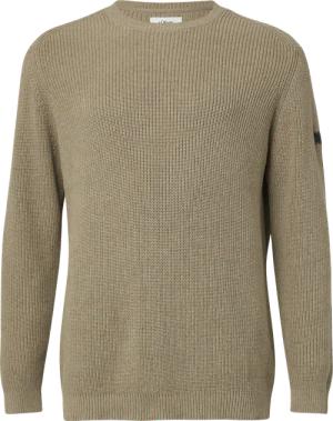 Strukturierter Baumwoll-Pullover mit Label-Patch