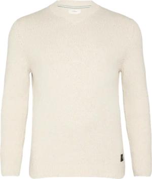 Strukturierter Baumwollpullover mit V-Ausschnitt