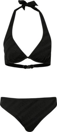 Strukturierter Bikini mit Bügel-Top