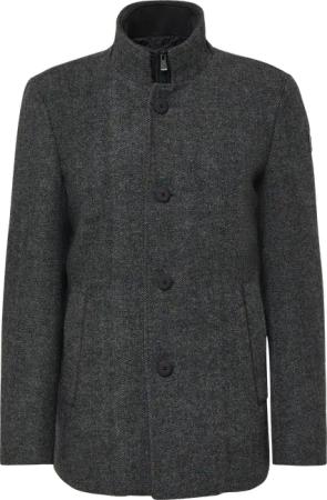 Strukturierter Mantel mit Wolle und fixiertem Insert