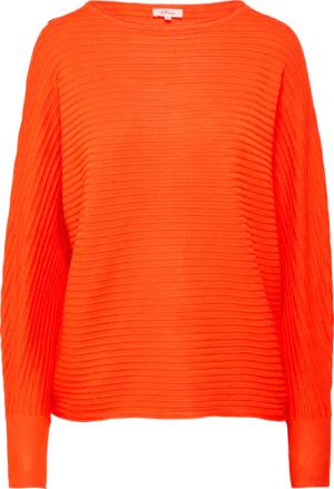 Strukturierter Strickpullover mit Fledermausärmeln