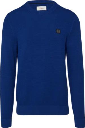 Strukturierter Strickpullover mit Logo-Patch