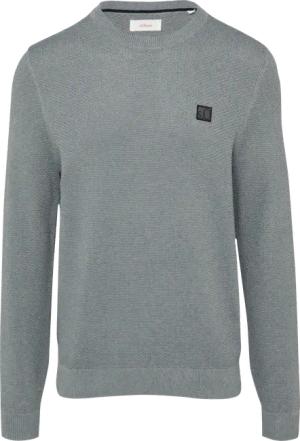 Strukturierter Strickpullover mit Logo-Patch