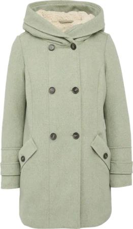 Strukturierter Wollmantel mit Teddyplüschfutter