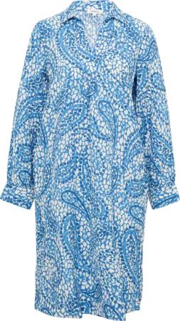 Strukturiertes Hemdblusenkleid mit Eingrifftaschen