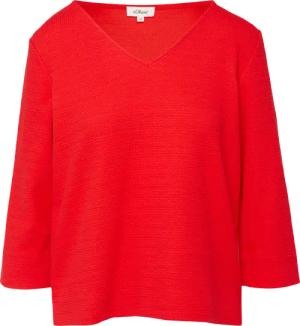 Strukturiertes Jersey-Sweatshirt mit V-Ausschnitt und 3/4-Ärmeln