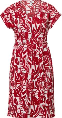 Strukturiertes Jerseykleid mit All-over-Print und Gürtel