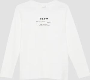 Strukturiertes Langarmshirt mit Frontprint