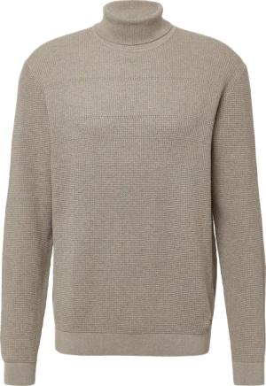 Strukturmix-Pullover aus reiner Baumwolle mit Rollkragen