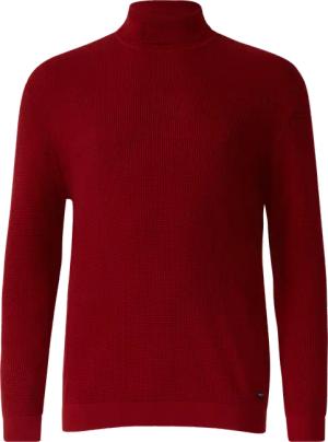 Strukturmix-Pullover aus reiner Baumwolle mit Rollkragen