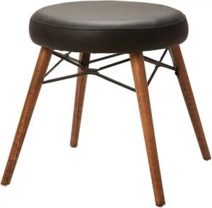 Stuhlmann Sitzhocker Roma (P1004, 1 St., Schminktischhocker), Sitzhocker aus Kunstleder mit Holzbeinen, runder Hocker