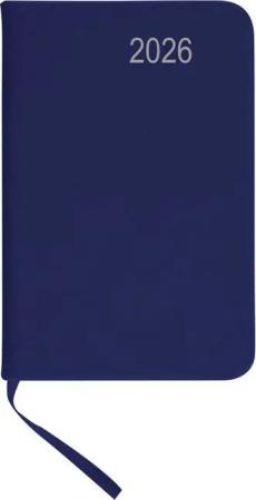 Stylex Schreibwaren Taschenkalender Taschenkalender 2026 / ca DIN A7 / mit PU Einband / Farbe: blau