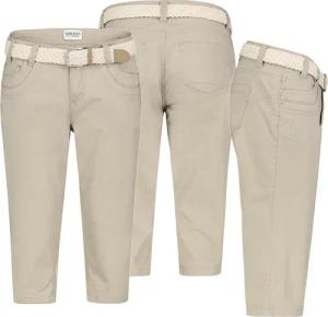 SUBLEVEL Bermudas Damen Short Bermuda 3/4 Hose Sommer Chino Stoff Hose mit Gürtel Capri