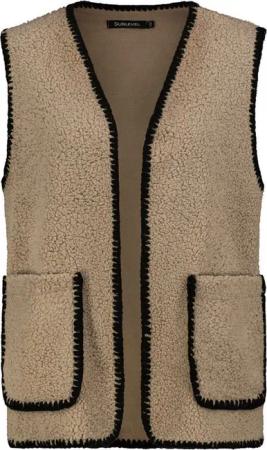 SUBLEVEL Fleeceweste Damen Weste mit aufgesetzten Taschen Teddyfleece Kunstfelloptik