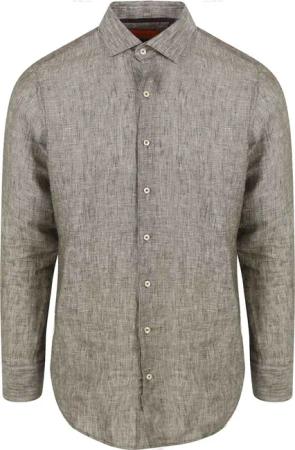 Suitable Hemd Leinen Grün - Größe 38