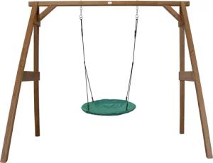 Summer Schaukel FSC-Holz - Nestschaukel mit Gestell 100 cm, Braun/Grün