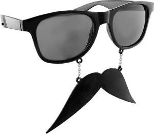 Sun Staches Kostüm Schnauzer Partybrille, Lustige Brille mit imposantem Schnauzbart