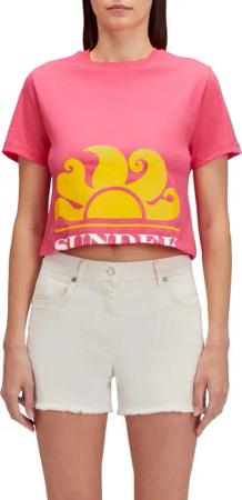 Sundek Cropped-T-Shirt Mit Maxi-Logo-Druck Dame