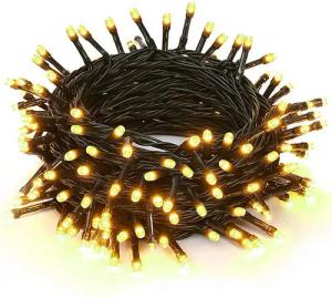 Sunicol LED-Lichterkette 5-100M lichterkette innen, USB/mit Stecker, Warmweiß, 100-flammig, Dimmbar, 8 Modi, Timer, für Weihnachten Garten Party