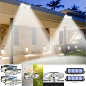 Sunicol LED Solarleuchte 104 LEDs Außen Wandleuchte mit Bewegungsmelder, drahtlos, Kaltweiß, 3 Arbeitsmodi, für Patio Garten Veranda Rasen Hinterhof Garage