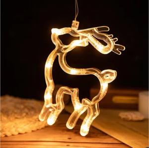 Sunicol Lichterkette LED Lichtervorhang mit Saugnapf, Weihnachten Fensterdeko, Party Decor, Hängendes Lichter, Warmweiß, Batteriebetriebene, für Balkon, Hochzeit