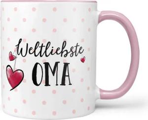 Sunnywall Dekokissen Weltliebste Mama, Papa, Oma oder Opa - Kuschelkissen Familien-Kissen, mit Füllung, farbige Rückseite, inkl. Karte, auch als Tasse od. Bundle