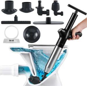 SURFOU Rohrreinigungspumpe Abflussreiniger Pumpe Rohrreiniger Druckluft Abflusspumpe, (Toiletten Pömpel Verstopft Abfluss Pumpe Toilet Plunger Pressure), mit Luftdruckanzeige Waschbecken Bodenablauf Toiletten Rohrverstopfung