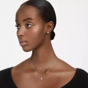 Swarovski Halskette - Constella set, Round cut, Rhodium plated - Gr. unisize - in Weiß - für Damen