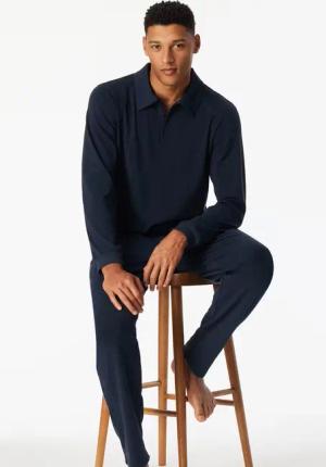 Sweashirt langarm Polokragen Reißverschluss nachtblau - Mix+Relax 50
