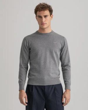 Sweat Classic Coton col rond Gant Pour Homme en Gris Chiné