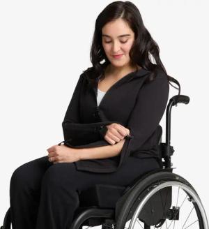 Sweatjacke Damen Reißverschluss einfaches Anziehen - schwarz