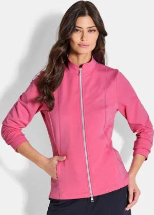 Sweatjacke mit Stehkragen - koralle - Gr. 50 von Goldner Fashion