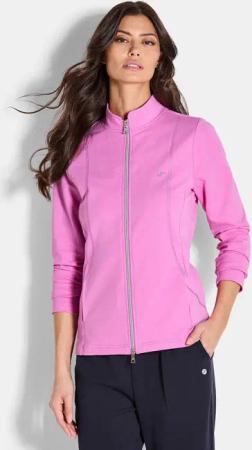 Sweatjacke mit Stehkragen - rosé - Gr. 46 von Goldner Fashion