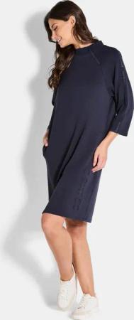 Sweatkleid mit Stehkragen - blau - Gr. 44 von Goldner Fashion