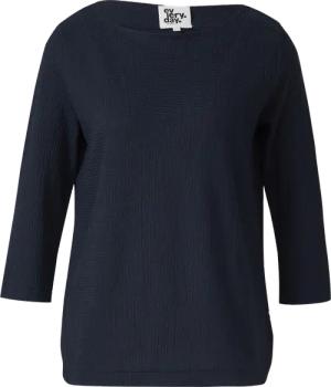 Sweatshirt aus Struktur-Strick mit abgerundetem Saum